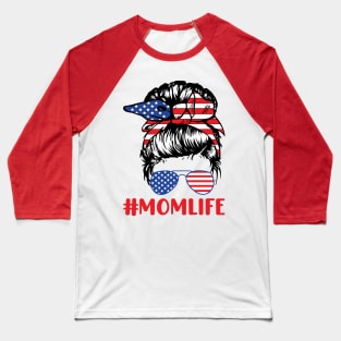 #Momlife; mom life; mom; mother; mommy; momma; mama; mother's day; mother's day gift; gift for mom; gift for mother; mom gift; USA; American; America;  red white blue; American flag; stars and stripes; 4th of July; fourth of July; patriotic; son; daughter Baseball T-Shirt